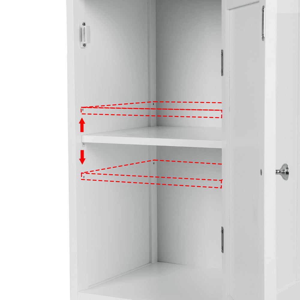 Bathroom Cabinets, Cupboards & Storage: Artiss Bathroom Cabinet Storage 161cm White Rattan Tallboy Toilet Cupboard