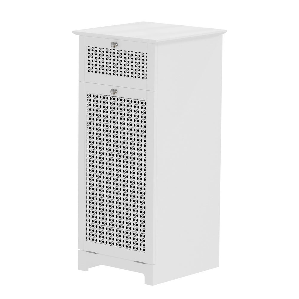 Clothing & Wardrobe Storage: Artiss Laundry Hamper Cabinet Bathroom Storage White Rattan Clothes Basket