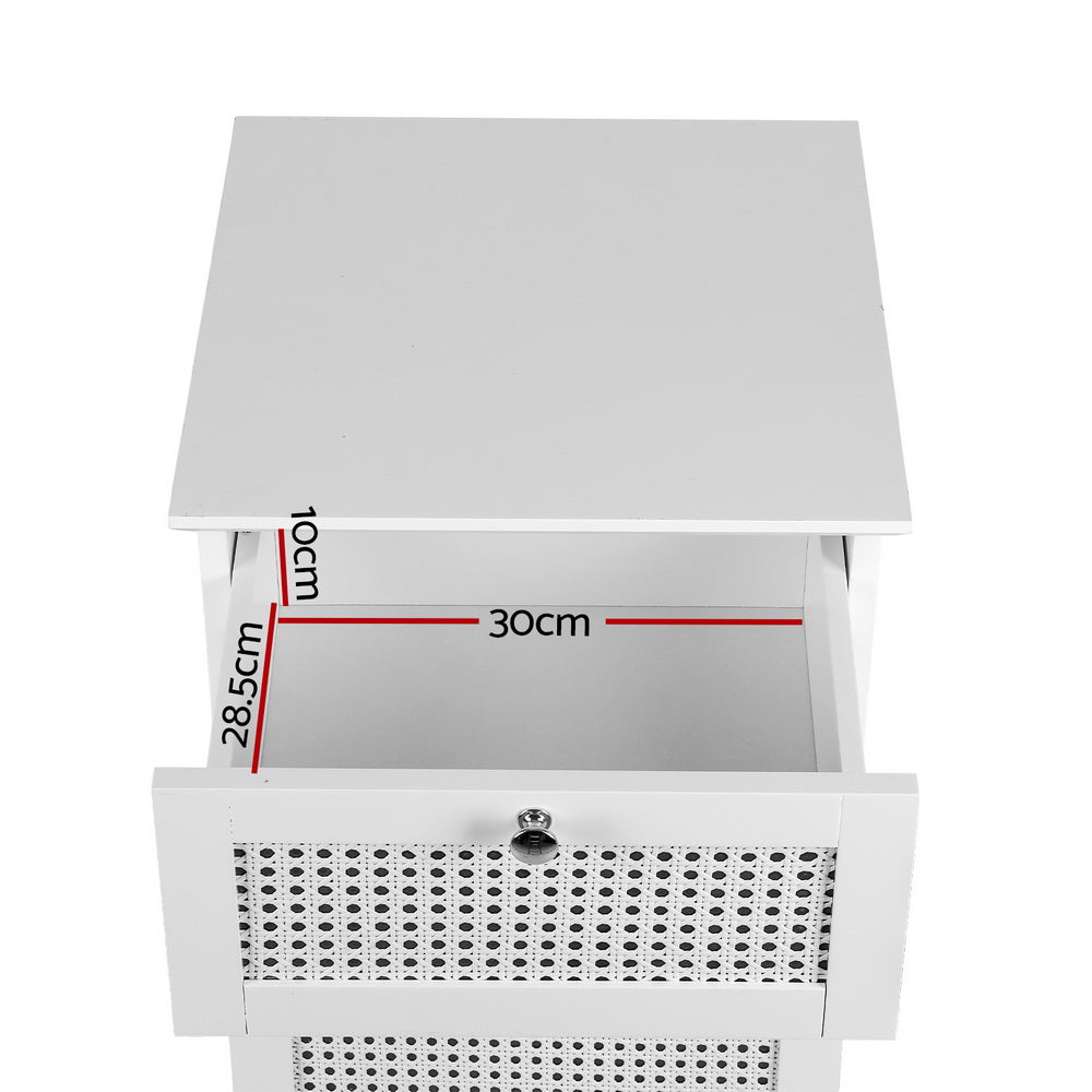 Clothing & Wardrobe Storage: Artiss Laundry Hamper Cabinet Bathroom Storage White Rattan Clothes Basket