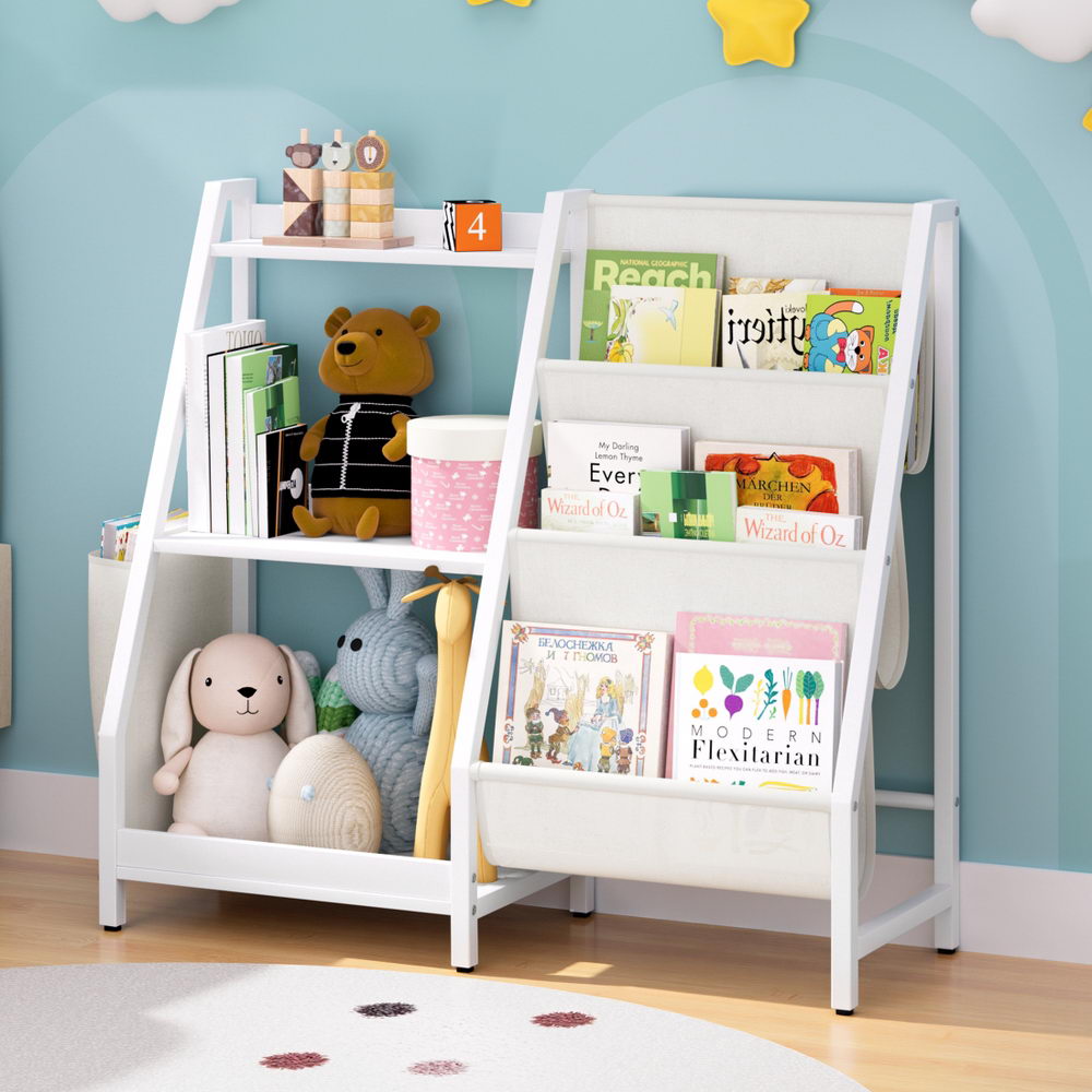 Kid's Bookcases & Shelves: Keezi 3-Tier Kids Bookshelf Bookcase Children Toy Storage Organizer Rack Display Shelf