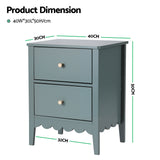Bedside Tables: Artiss Bedside Table 2 Drawers Bedroom Storage Nightstand Green