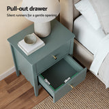 Bedside Tables: Artiss Bedside Table 2 Drawers Bedroom Storage Nightstand Green