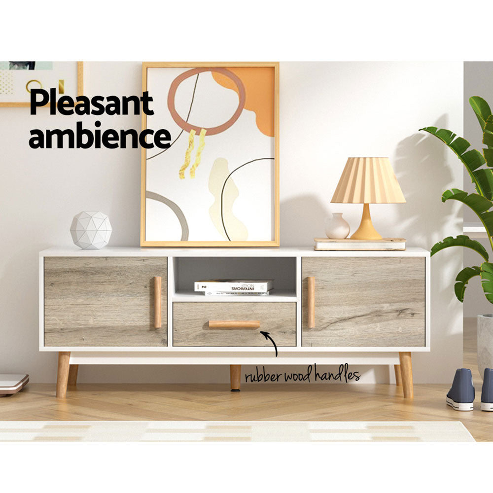 TV Units: Artiss TV Cabinet Entertainment Unit 120cm Wood White Gino