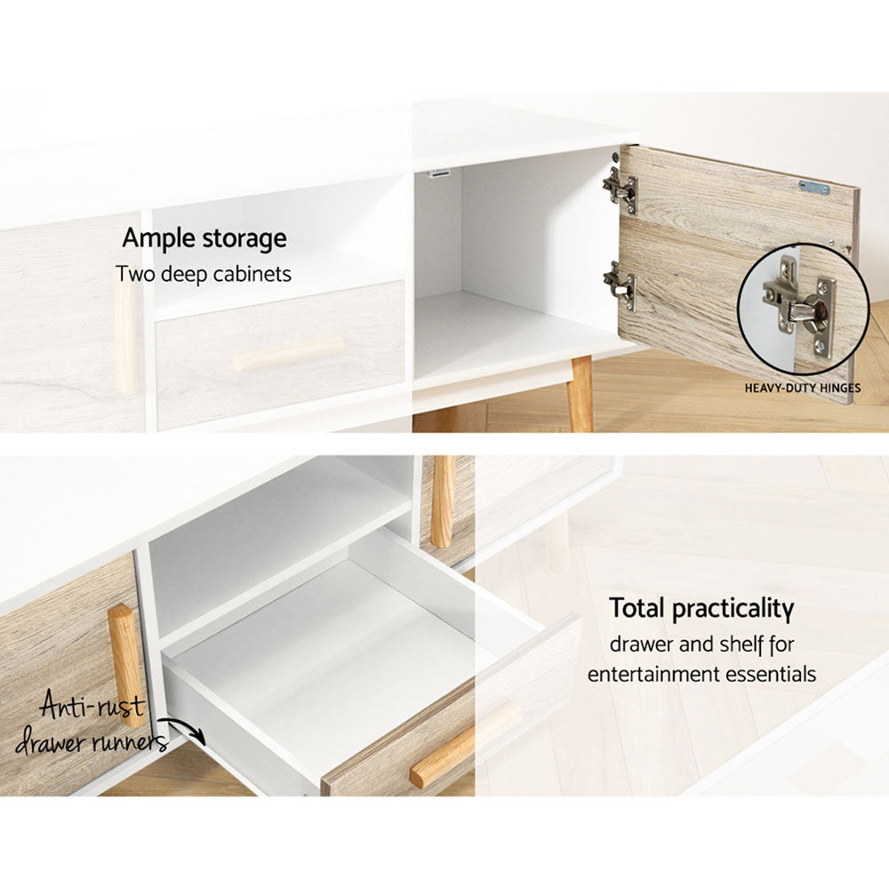 TV Units: Artiss TV Cabinet Entertainment Unit 120cm Wood White Gino
