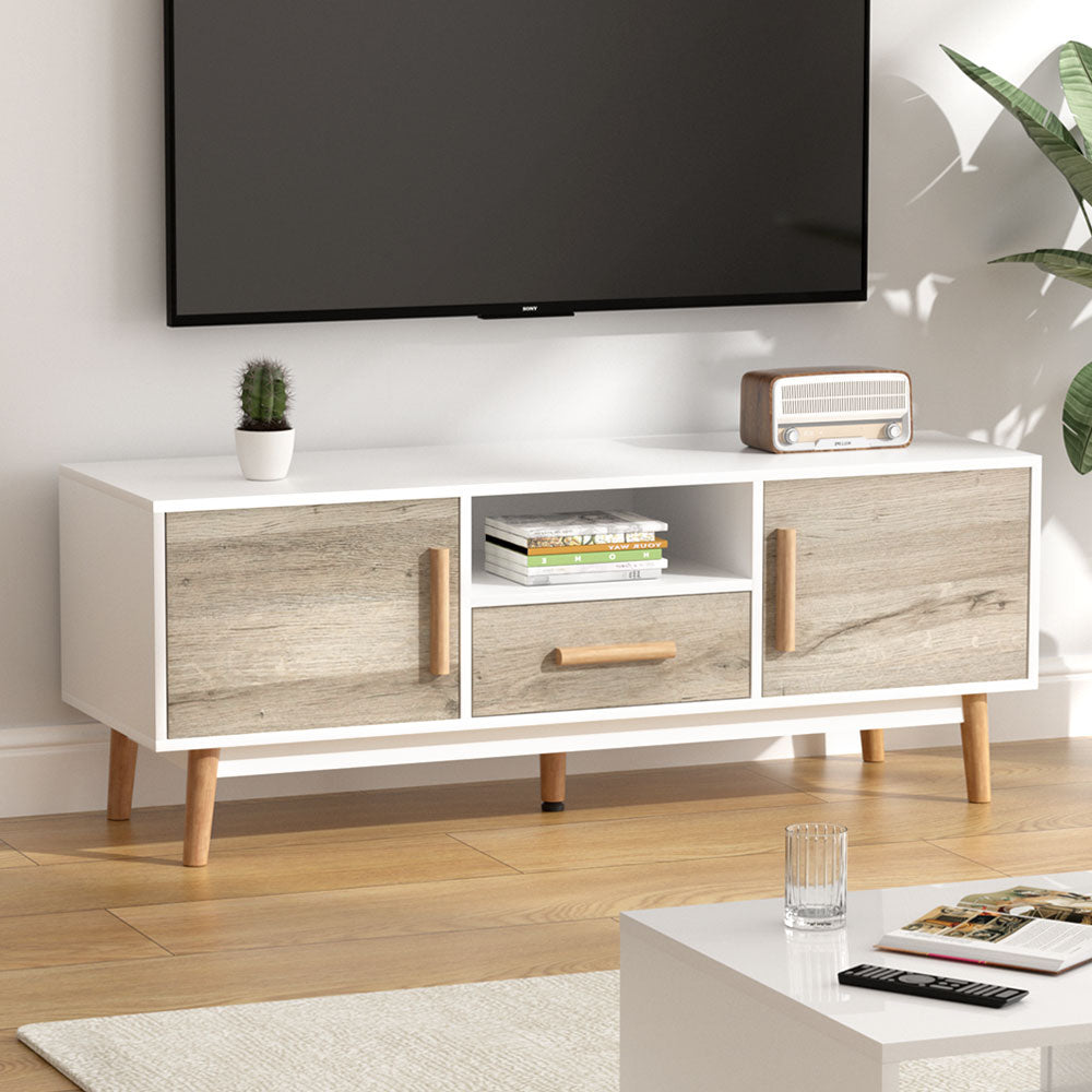 TV Units: Artiss TV Cabinet Entertainment Unit 120cm Wood White Gino