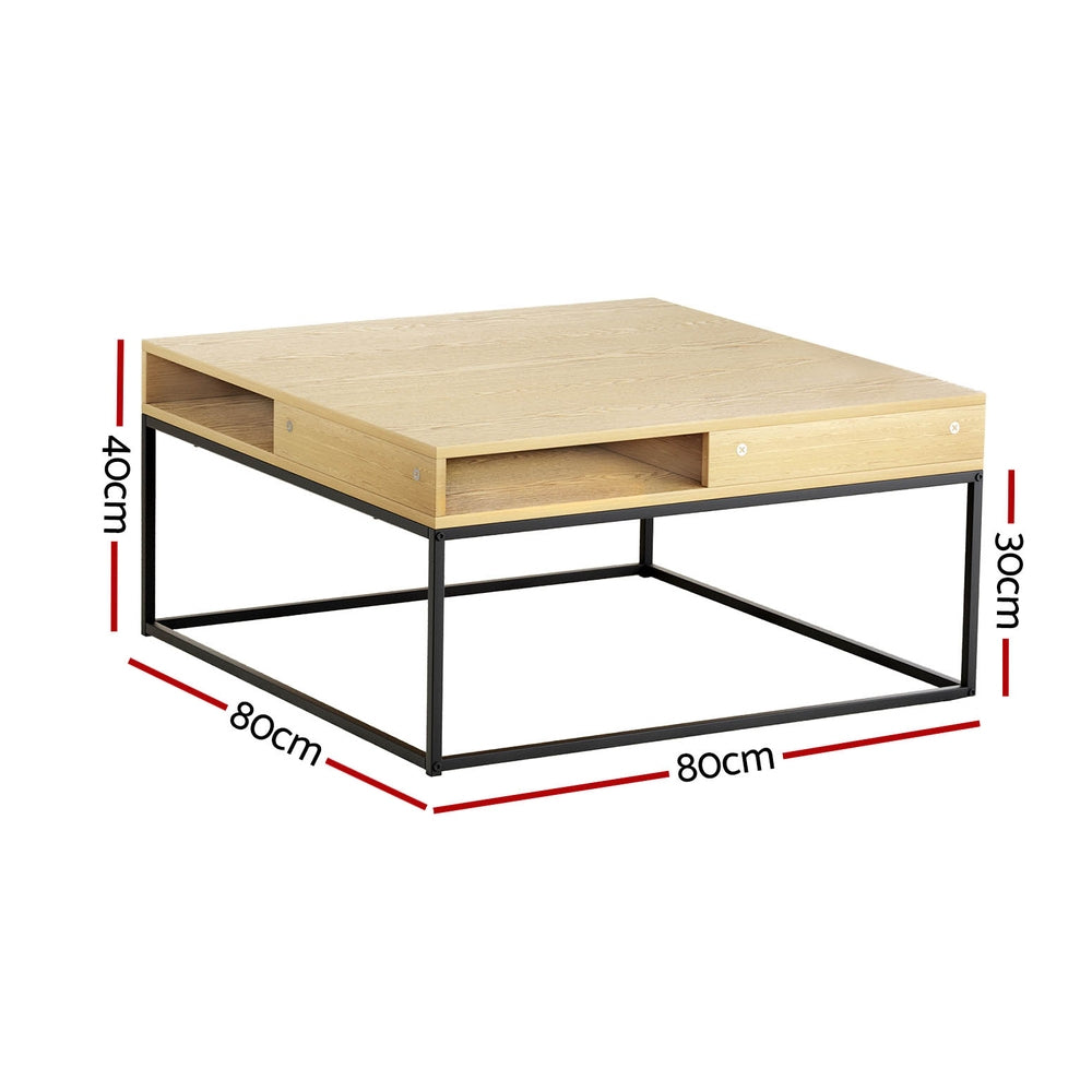 Outdoor Chairs: Artiss Coffee Table Storage Shelf Metal Frame