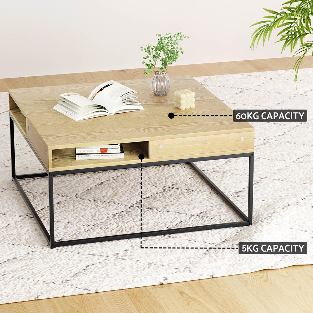 Outdoor Chairs: Artiss Coffee Table Storage Shelf Metal Frame