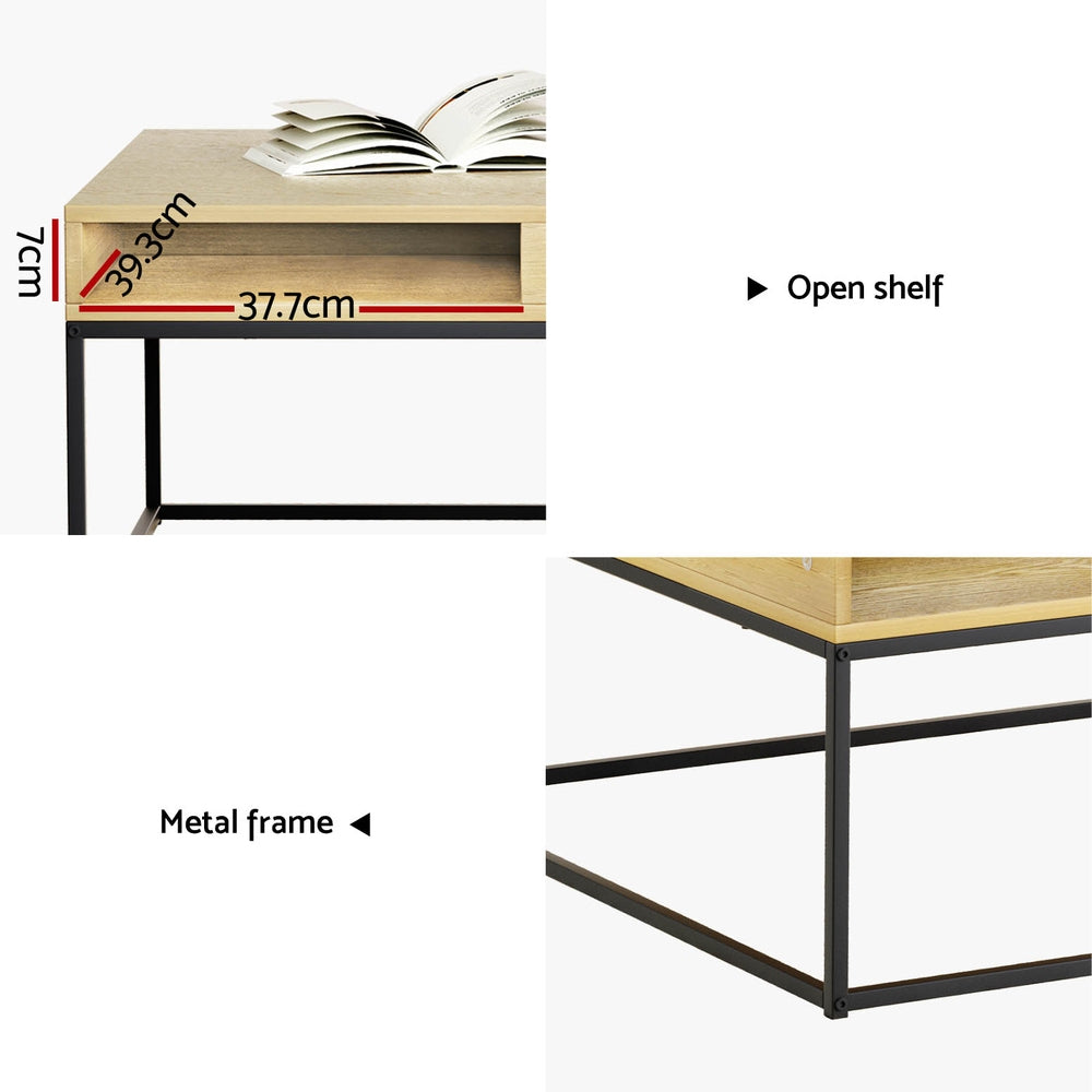 Outdoor Chairs: Artiss Coffee Table Storage Shelf Metal Frame