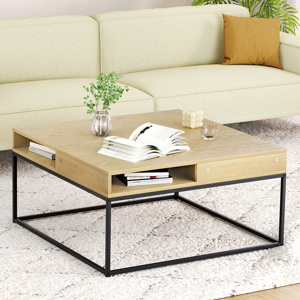 Outdoor Chairs: Artiss Coffee Table Storage Shelf Metal Frame