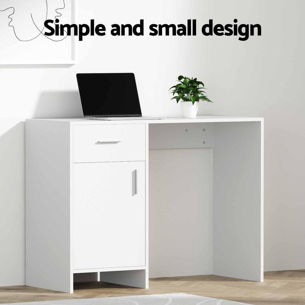 Desks: Artiss Computer Desk Drawer Cabinet White 100CM