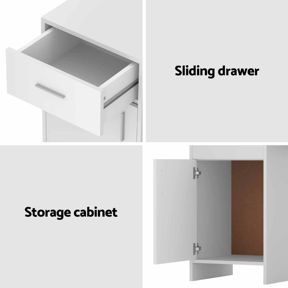 Desks: Artiss Computer Desk Drawer Cabinet White 100CM