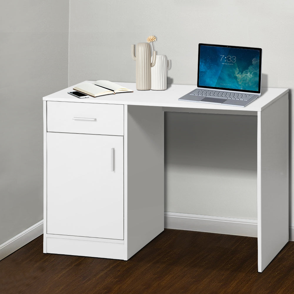 Desks: Artiss Computer Desk Drawer Cabinet White 100CM