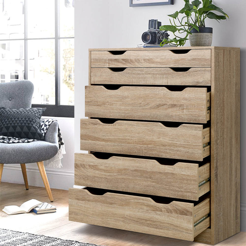 Dressers: Artiss 6 Chest of Drawers - MYLA Oak