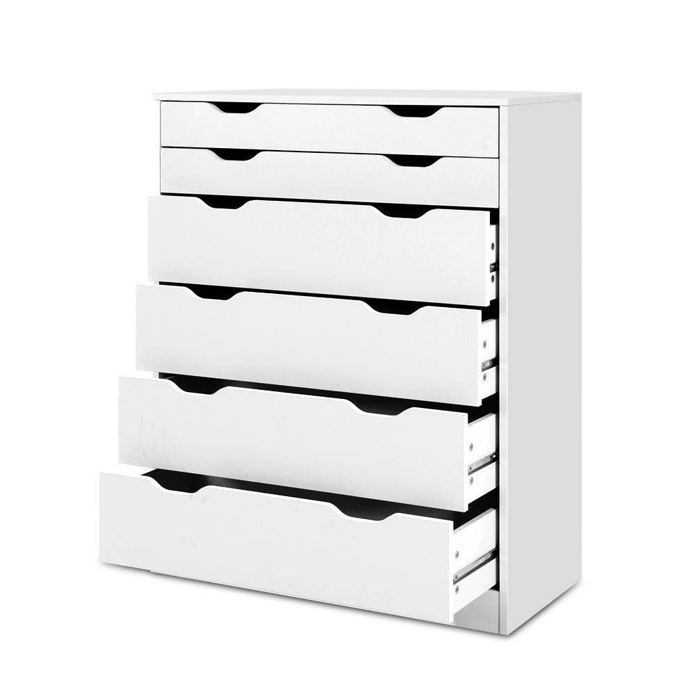 Dressers: Artiss 6 Chest of Drawers - MYLA White