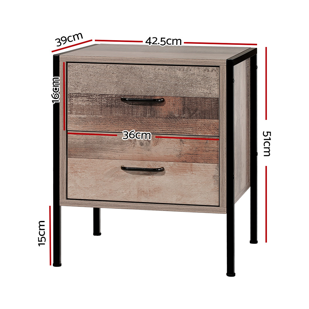 Bedside Tables: Artiss Bedside Table 2 Drawers - BARNLY