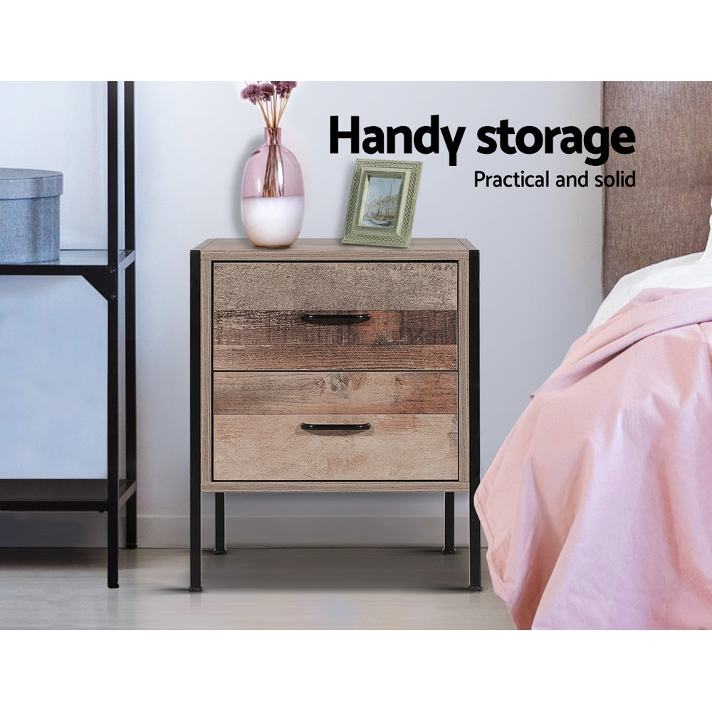 Bedside Tables: Artiss Bedside Table 2 Drawers - BARNLY