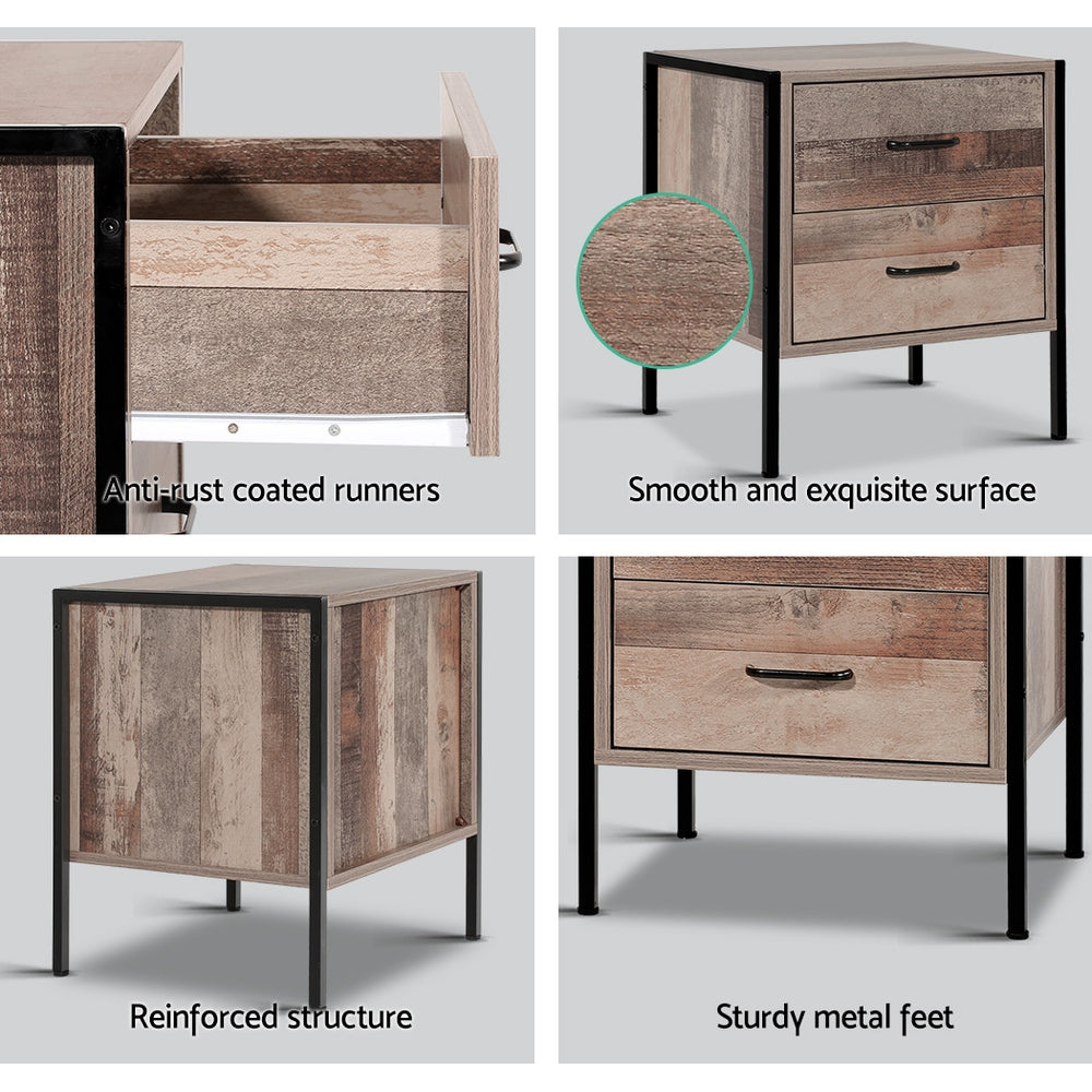 Bedside Tables: Artiss Bedside Table 2 Drawers - BARNLY