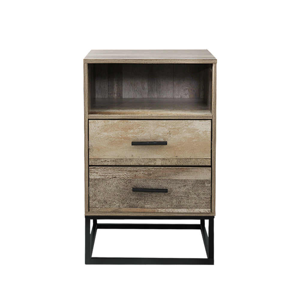 Bedside Tables: Artiss Bedside Table 2 Drawers with Shelf - BADAN
