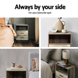 Bedside Tables: Artiss Bedside Table 2 Drawers with Shelf - BADAN