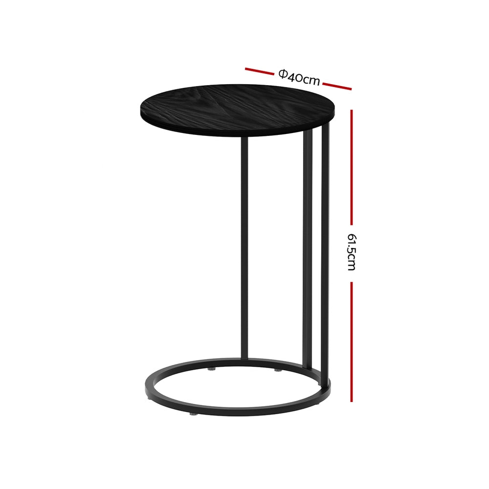 Coffee Tables: Artiss Coffee Table Side Table Round Black Martha