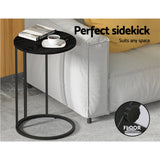 Coffee Tables: Artiss Coffee Table Side Table Round Black Martha
