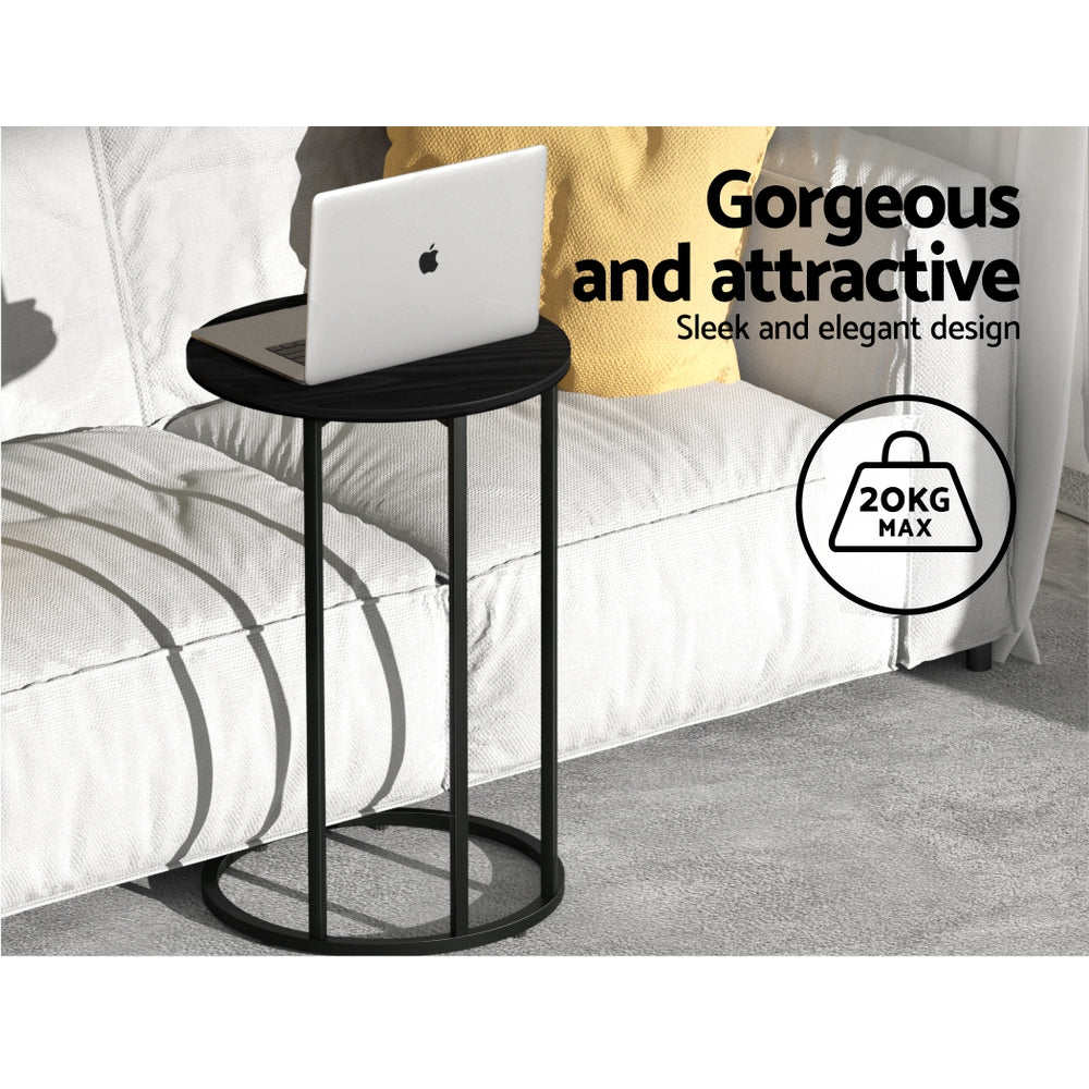 Coffee Tables: Artiss Coffee Table Side Table Round Black Martha