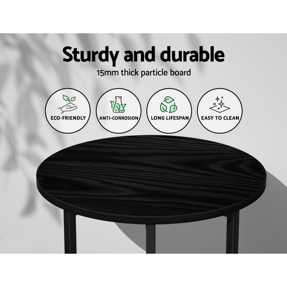 Coffee Tables: Artiss Coffee Table Side Table Round Black Martha