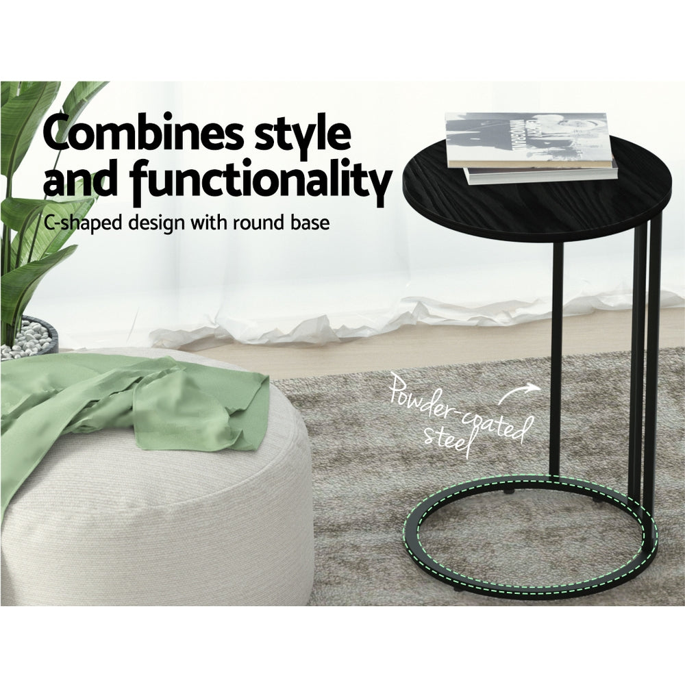 Coffee Tables: Artiss Coffee Table Side Table Round Black Martha