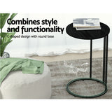 Coffee Tables: Artiss Coffee Table Side Table Round Black Martha