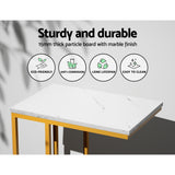 Buffets & Sideboards: Artiss Coffee Table Side Table Marble Effect Emma