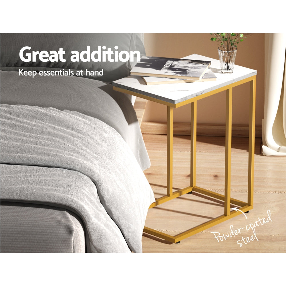 Buffets & Sideboards: Artiss Coffee Table Side Table Marble Effect Emma