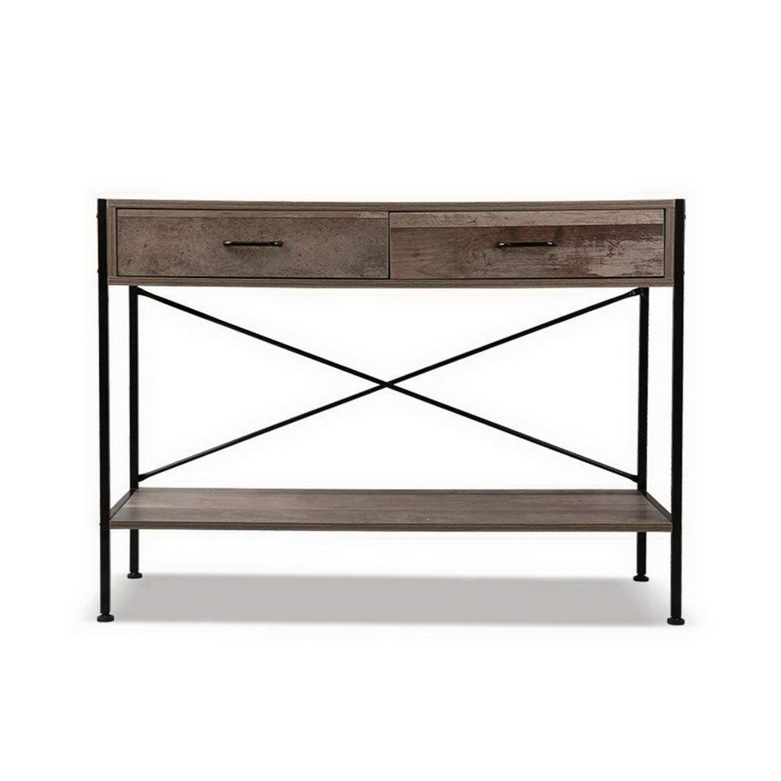 Clothing & Wardrobe Storage: Artiss Console Table 2 Drawers Walnut Marconi