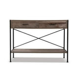 Artiss Console Table 2 Drawers Walnut Marconi