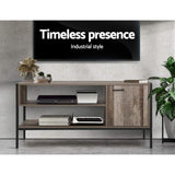 Artiss TV Cabinet Entertainment Unit Stand Storage Wood Industrial Rustic 124cm