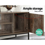 Artiss TV Cabinet Entertainment Unit Stand Storage Wood Industrial Rustic 124cm