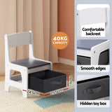 Kid's Tables, Chairs & Seats: Keezi Kids Table and Chairs Set Play Activity Toys Storage Chalkboard Desk Grey