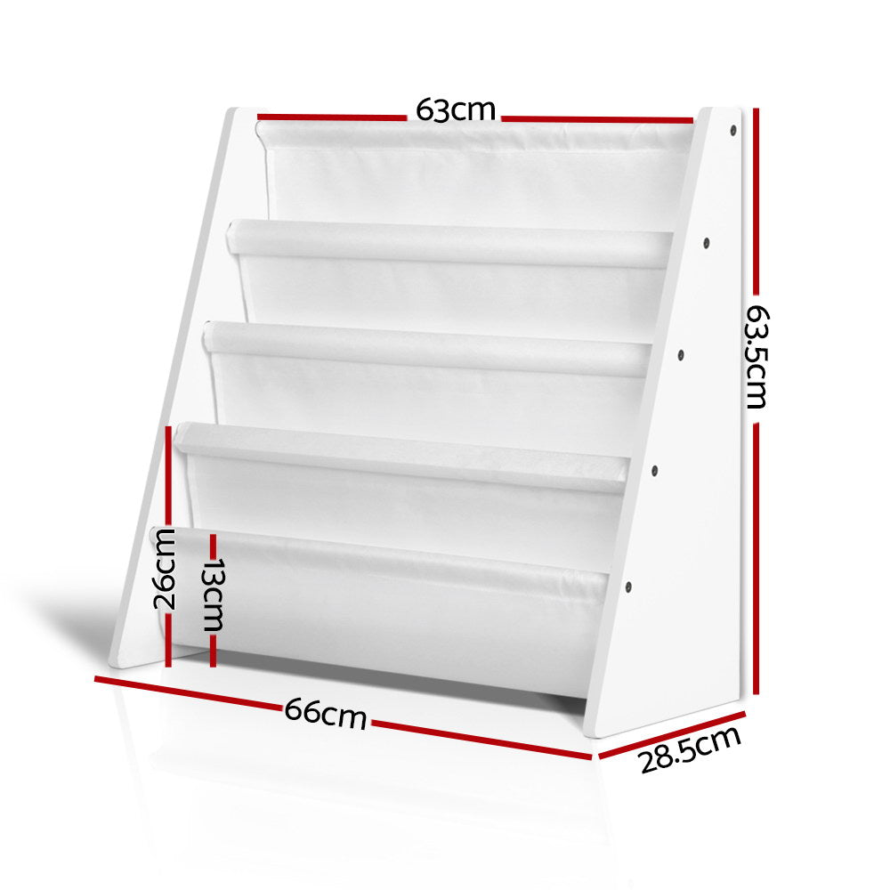 Kid's Bookcases & Shelves: Keezi 4 Tiers Kids Bookshelf Magazine Shelf Children Bookcase Rack Organiser