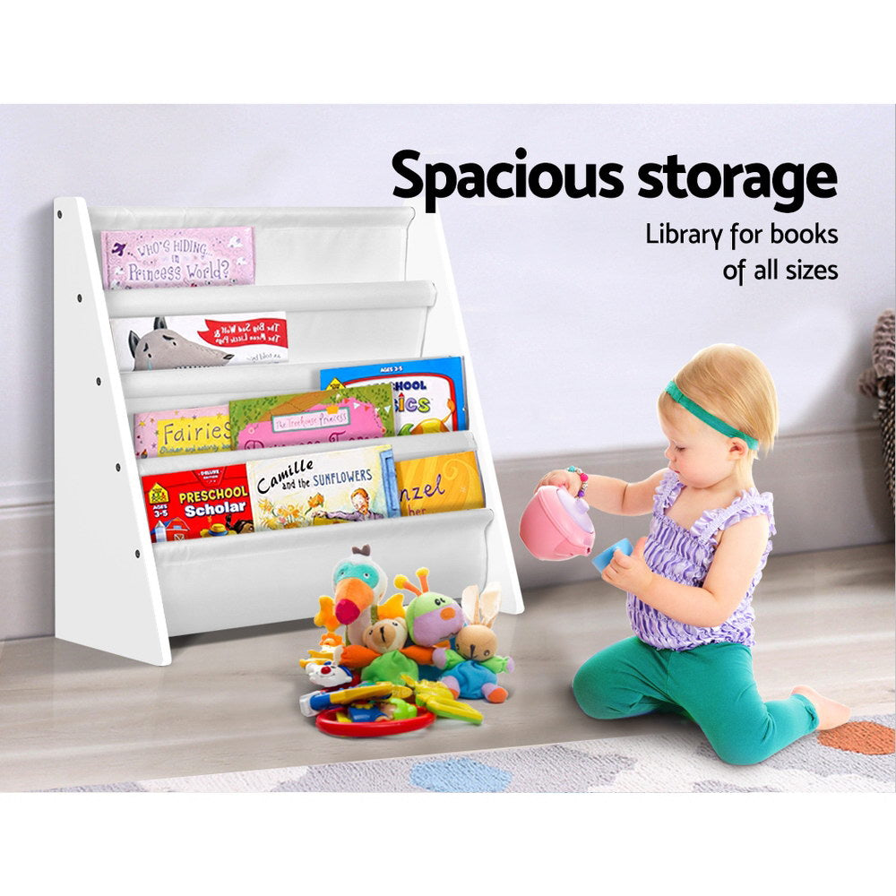 Kid's Bookcases & Shelves: Keezi 4 Tiers Kids Bookshelf Magazine Shelf Children Bookcase Rack Organiser