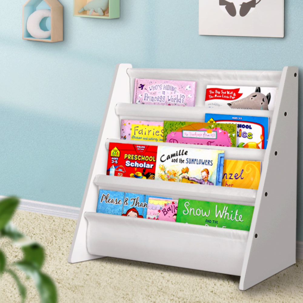 Kid's Bookcases & Shelves: Keezi 4 Tiers Kids Bookshelf Magazine Shelf Children Bookcase Rack Organiser