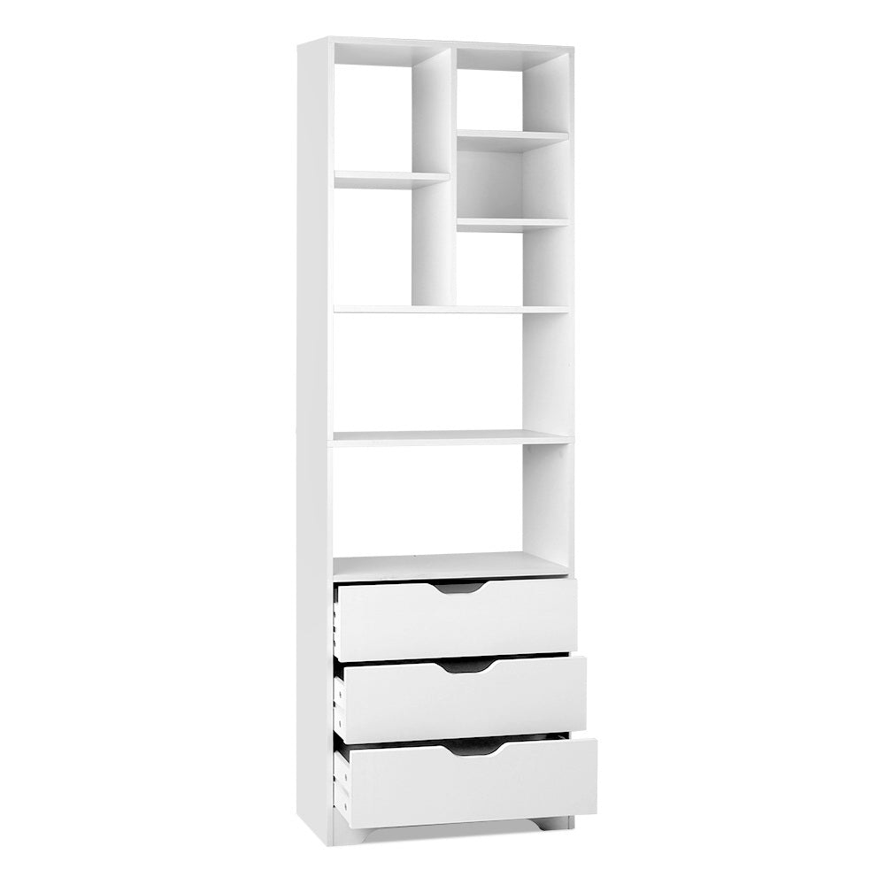 Bookcases & Shelves: Artiss Bookshelf with Drawers - NANA White