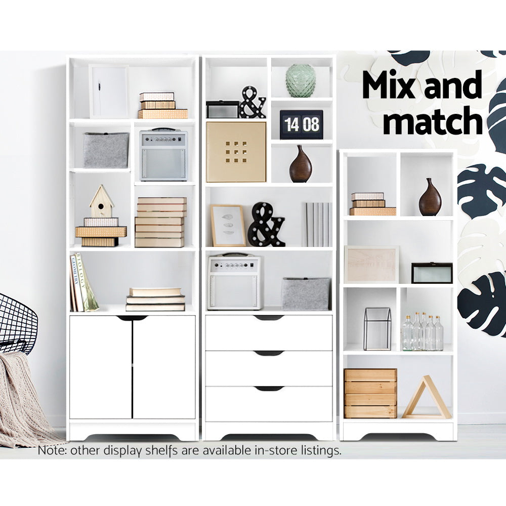 Bookcases & Shelves: Artiss Bookshelf with Drawers - NANA White