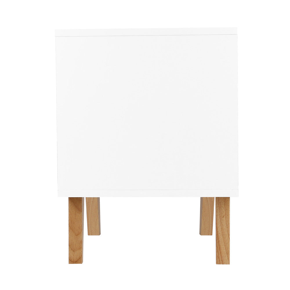 Bedside Tables: Artiss Bedside Table 2 Drawers - ANDERS White