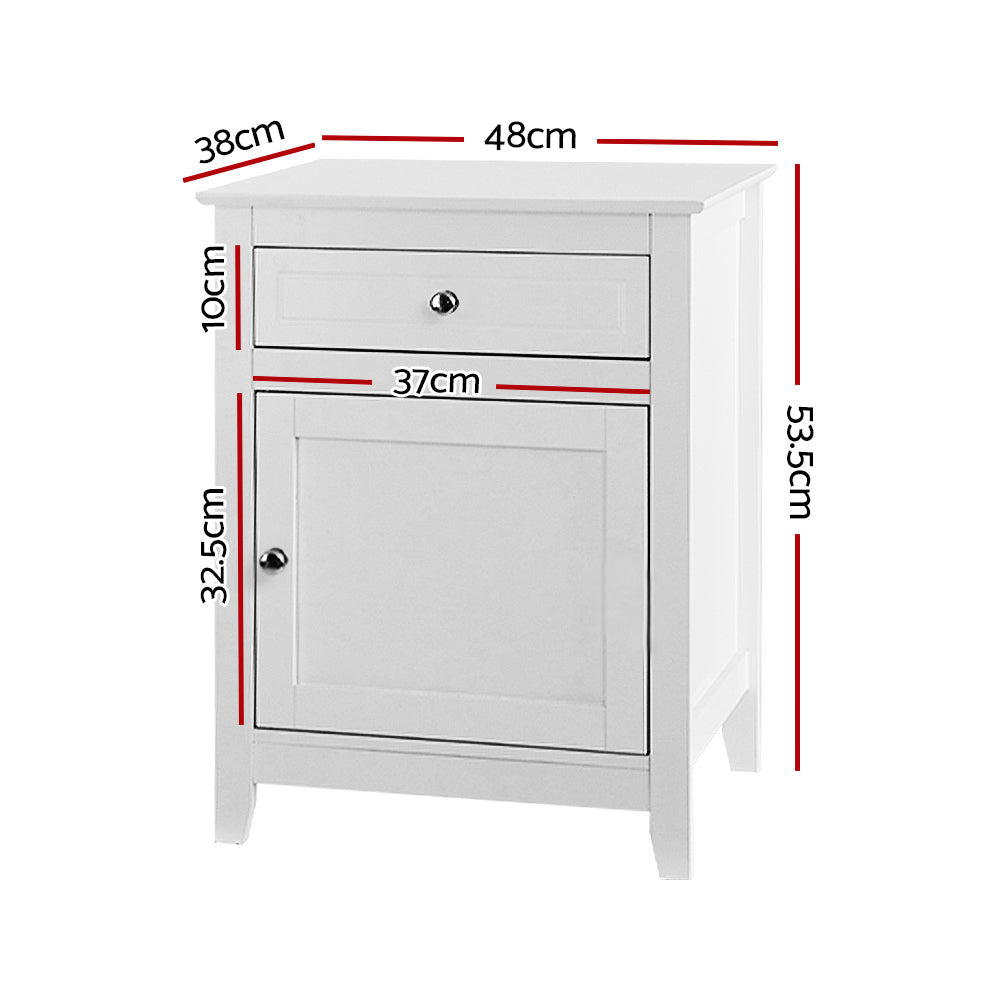 Bookcases & Shelves: Artiss Bedside Tables Side Table Drawers Nightstand White