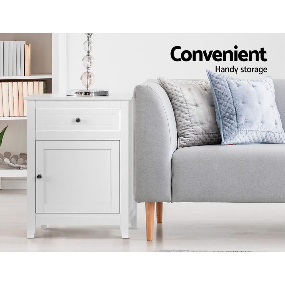Bookcases & Shelves: Artiss Bedside Tables Side Table Drawers Nightstand White