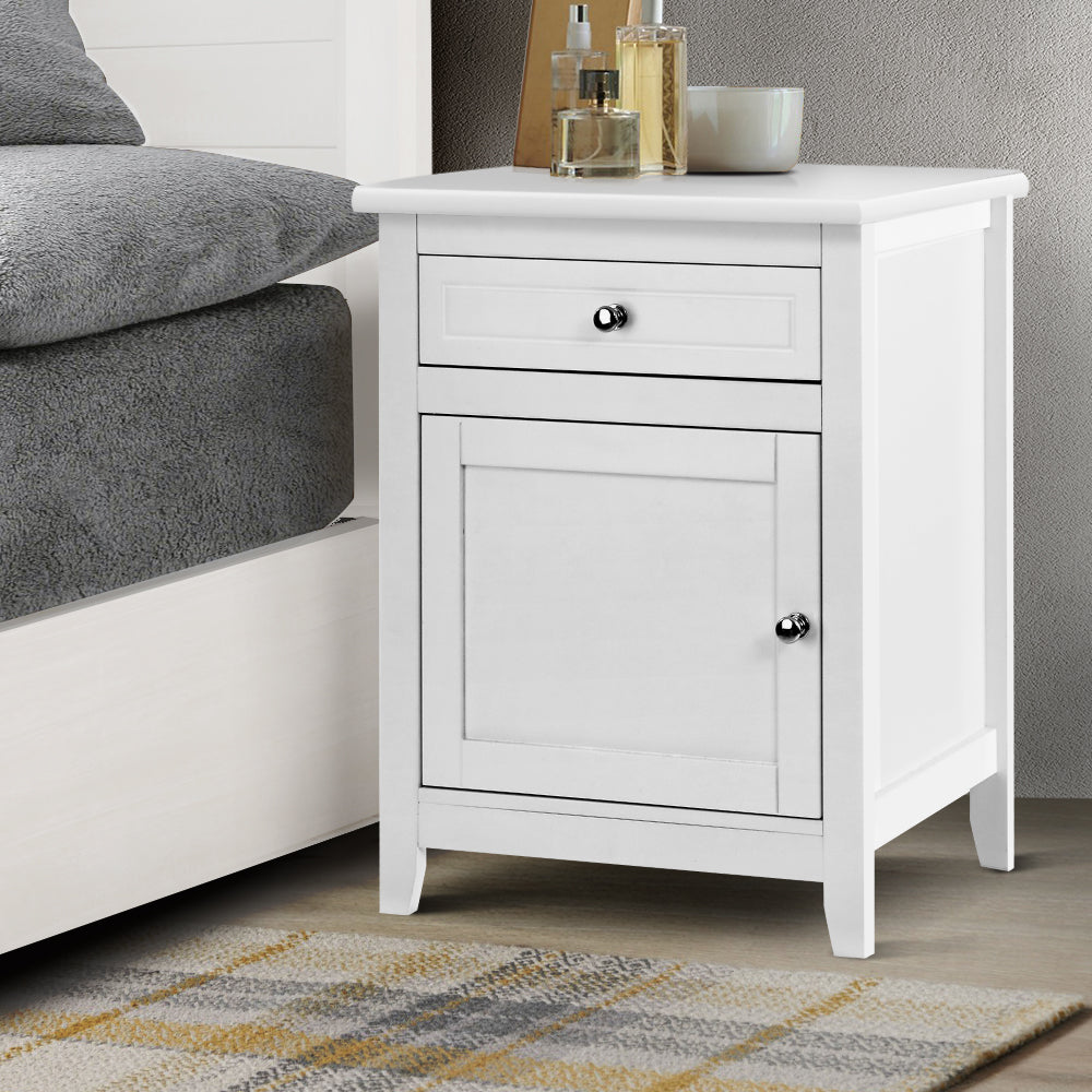 Bookcases & Shelves: Artiss Bedside Tables Side Table Drawers Nightstand White