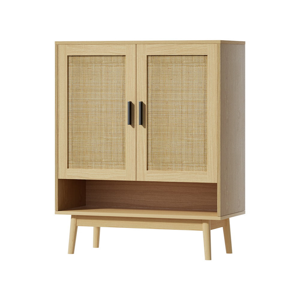 Shoe Storage: Artiss Shoe Rack Cabinet Rattan 5-tier 20 Pairs Dani