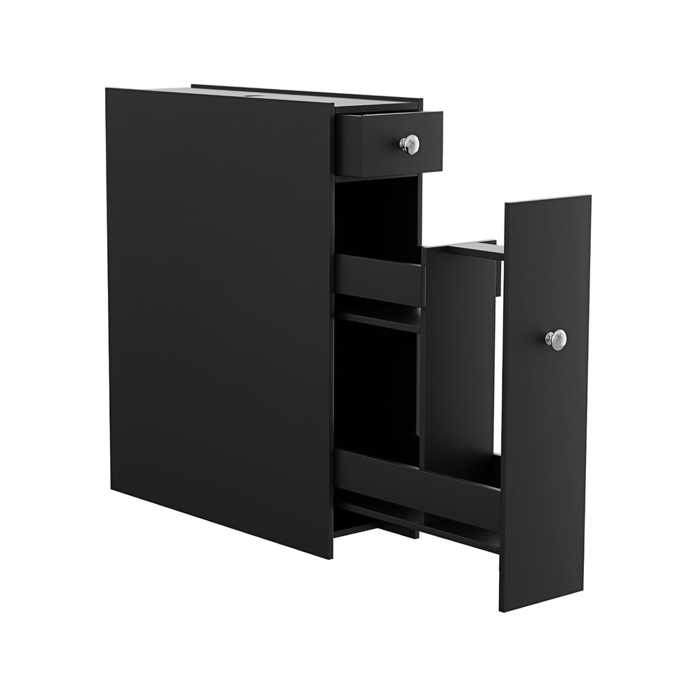 Bathroom Cabinets, Cupboards & Storage: Artiss Bathroom Storage Cabinet Toilet Slim Tissue Box Caddy Holder Side Wooden Black