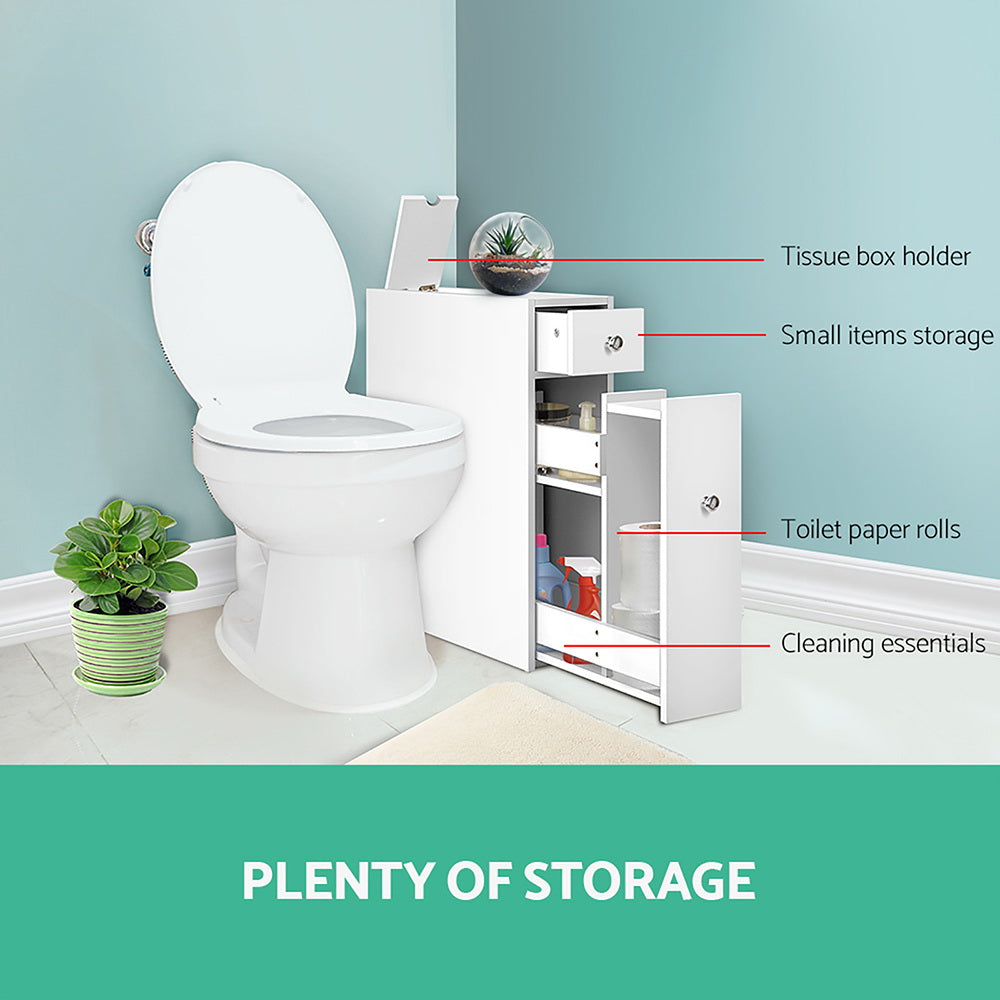 Bathroom Cabinets, Cupboards & Storage: Artiss Bathroom Storage Cabinet Tissue Holder
