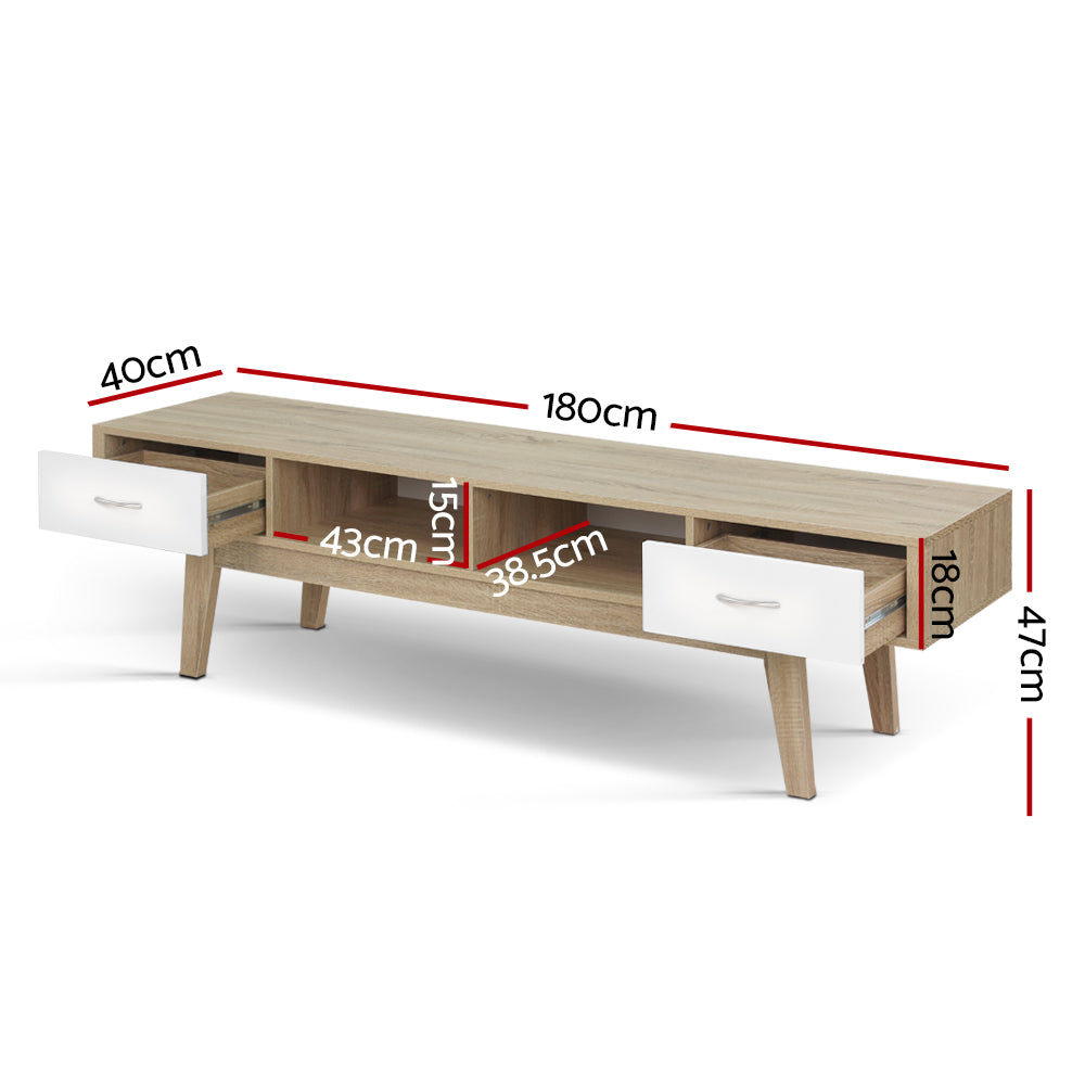 TV Units: Artiss TV Cabinet Entertainment Unit 180cm Oak White Gary