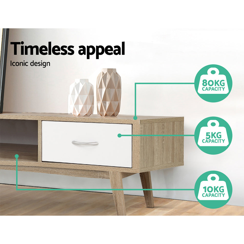 TV Units: Artiss TV Cabinet Entertainment Unit 180cm Oak White Gary